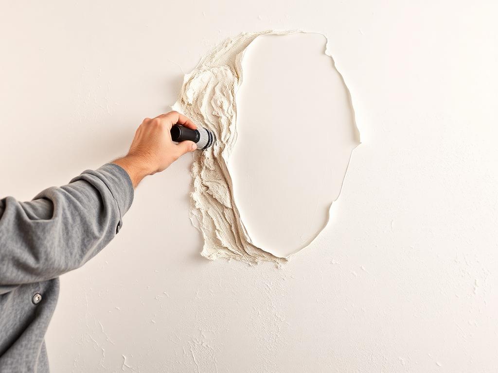 Drywall repair in progress