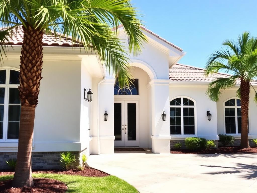 Freshly painted Florida home exterior